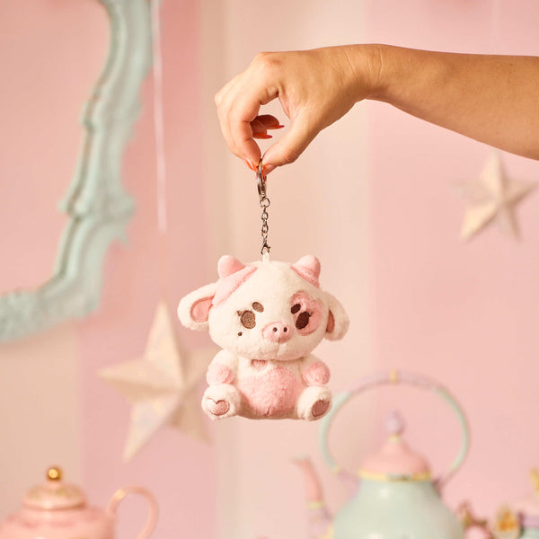 Valentine the Cow Plush Keychain