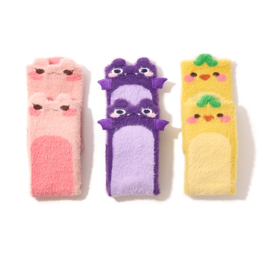 Tiny Protectors Fuzzy Sock 3-Pack (Mina, Taro, Cheese)